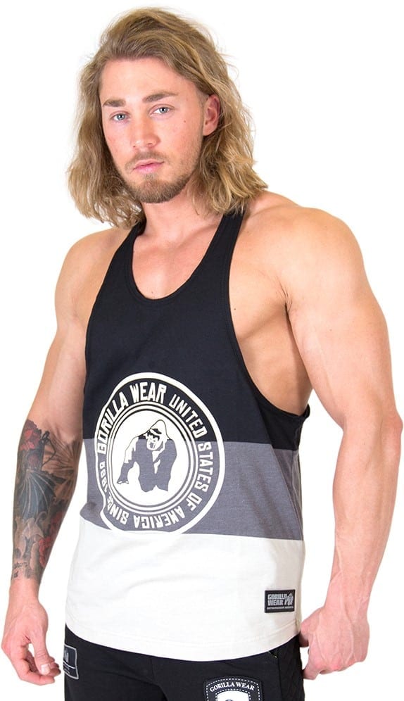 Nevada Stringer Tank Top - Black/Gray