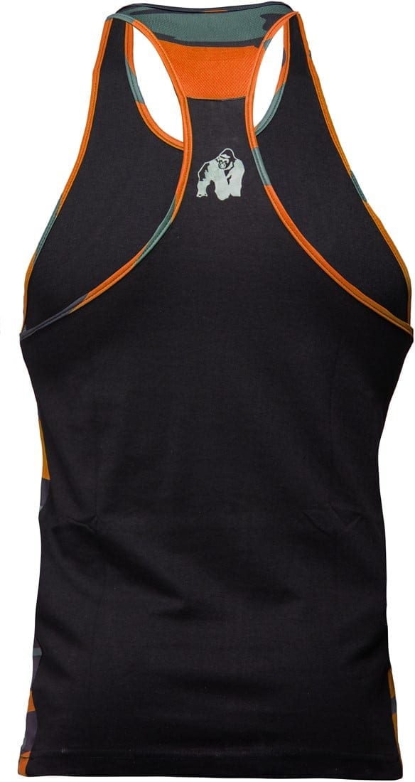 Sacramento Camo Mesh Tank Top - Black/Neon Orange - Image 2