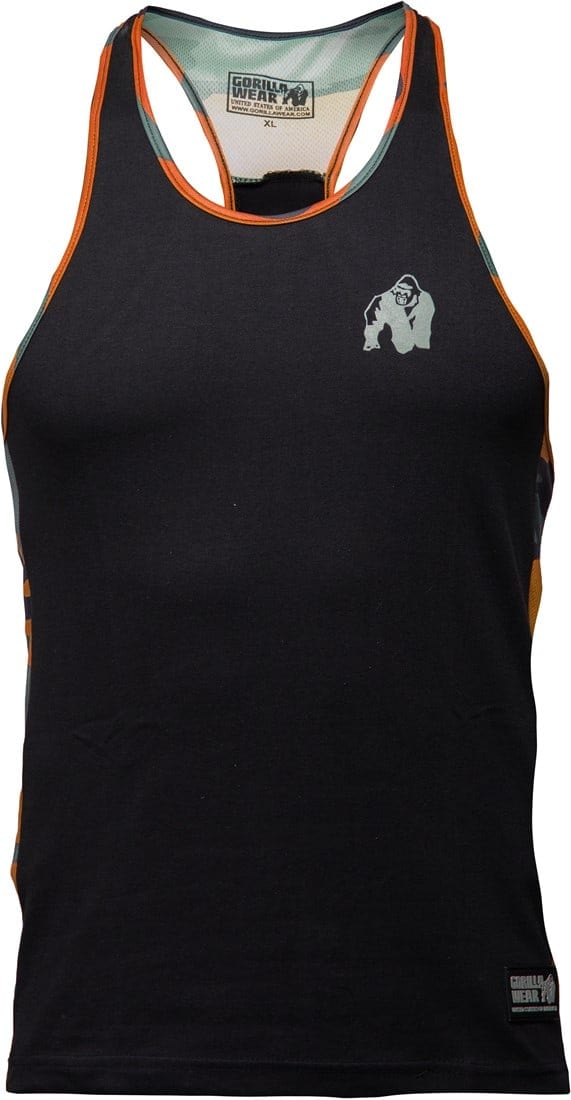 Sacramento Camo Mesh Tank Top - Black/Neon Orange