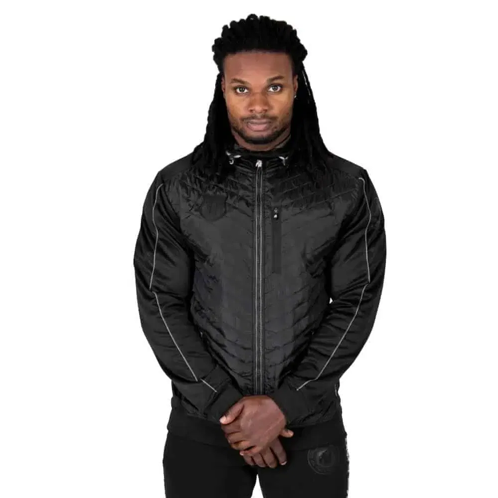 Jefferson Front Padded Jacket - Black/Gray - Image 2