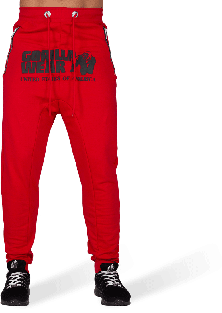 Alabama Drop Crotch Joggers - Red - Image 2