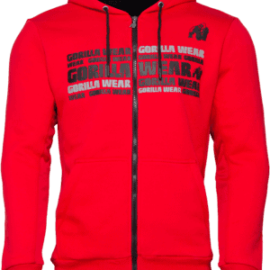 Bowie Mesh Zipped Hoodie - Red