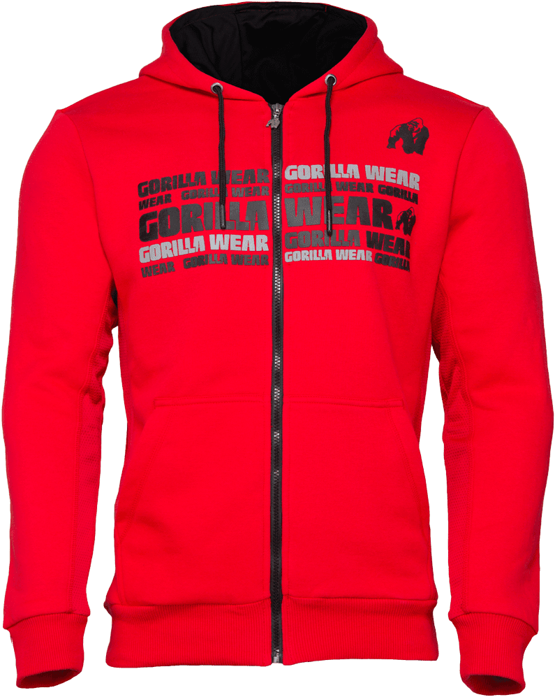 Bowie Mesh Zipped Hoodie - Red