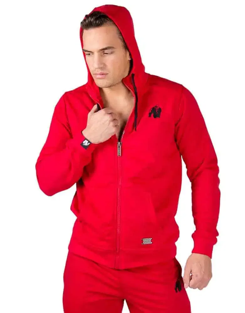 Classic Zipped Hoodie - Red