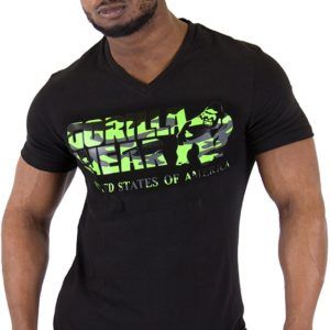 Sacramento V-Neck T-Shirt - Black/Lime Neon