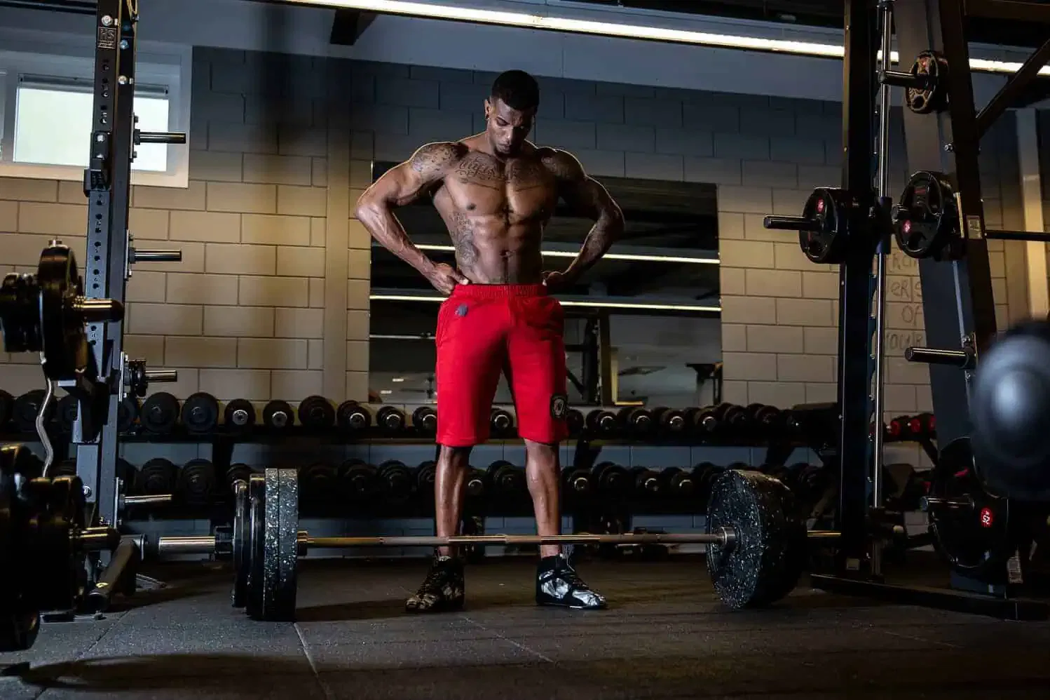 Los Angeles Sweat Shorts - Red - Image 4