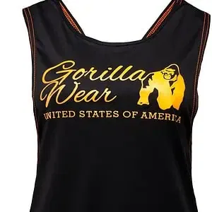 Odessa Cross Back Tank Top - Black/Neon Orange