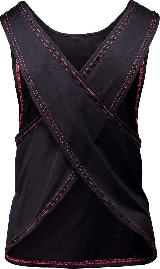 Odessa Cross Back Tank Top - Black/Pink - Image 2
