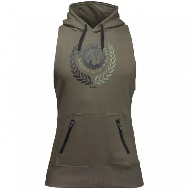 Manti Sleeveless Hoodie - Army Green