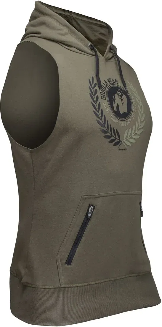 Manti Sleeveless Hoodie - Army Green - Image 3