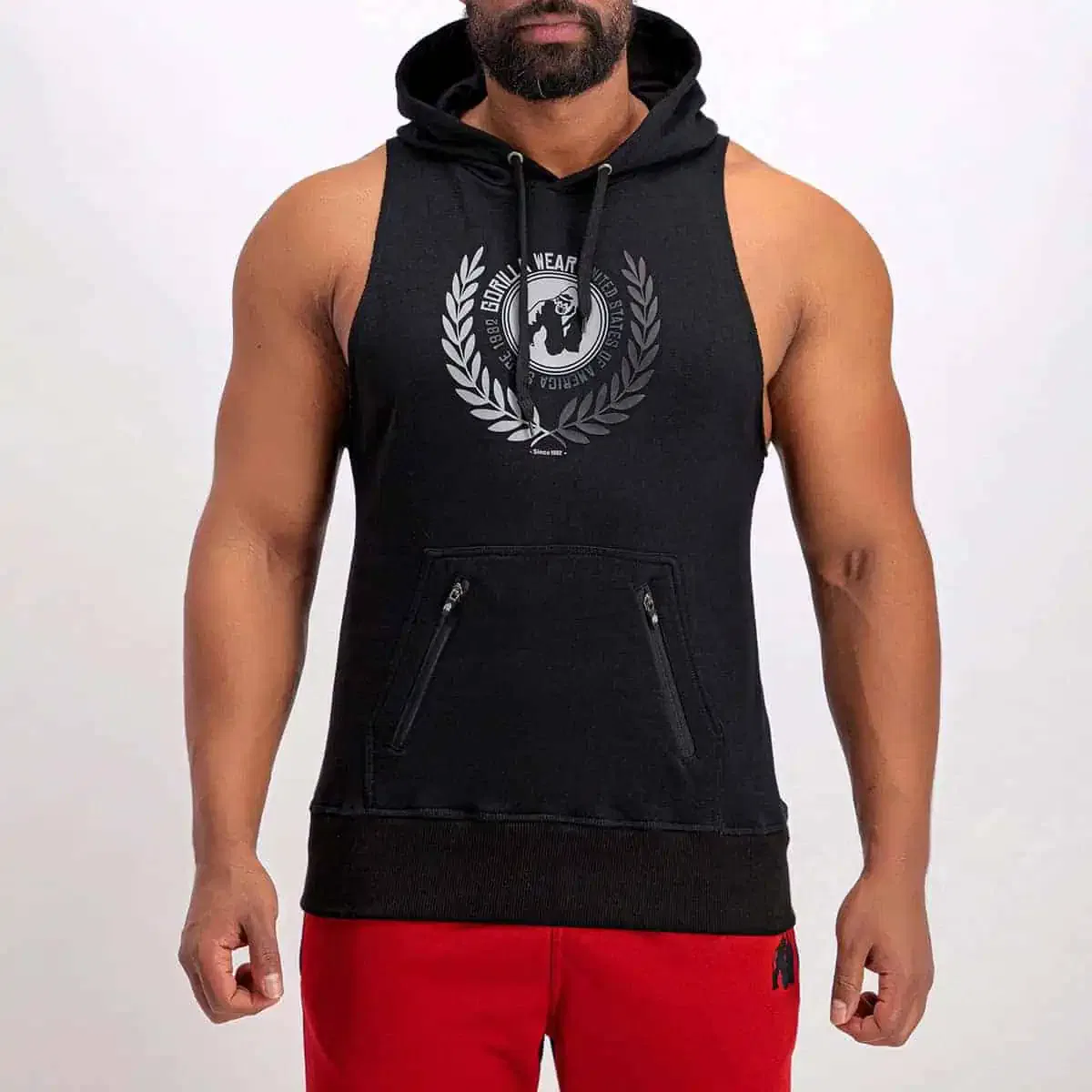 Manti Sleeveless Hoodie - Black - Image 4