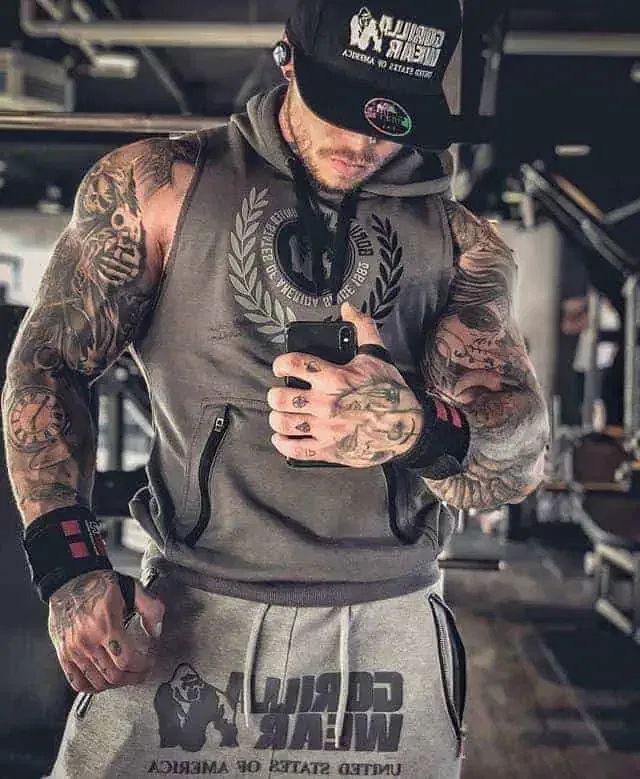 Manti Sleeveless Hoodie - Grey - Image 4