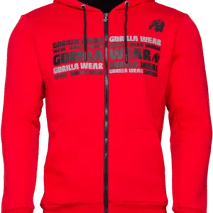 Bowie Mesh Zipped Hoodie - Red