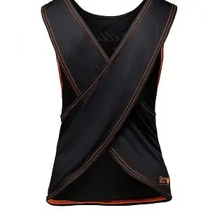 Alternative view of Odessa Cross Back Tank Top - Black/Neon Orange