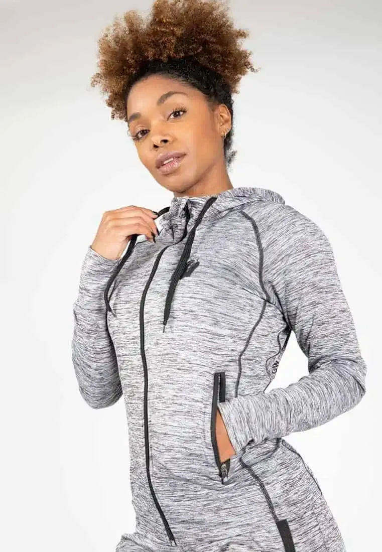 Shawnee Zipped Hoodie - Mixed Grey - Image 4