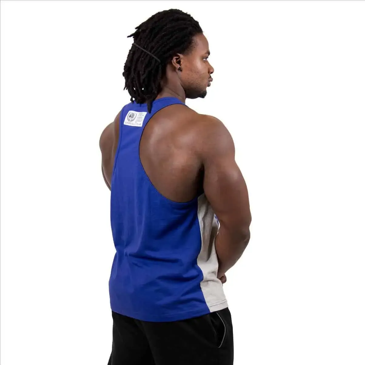 Roswell Tank Top - Grey/Navy Blue - Image 4