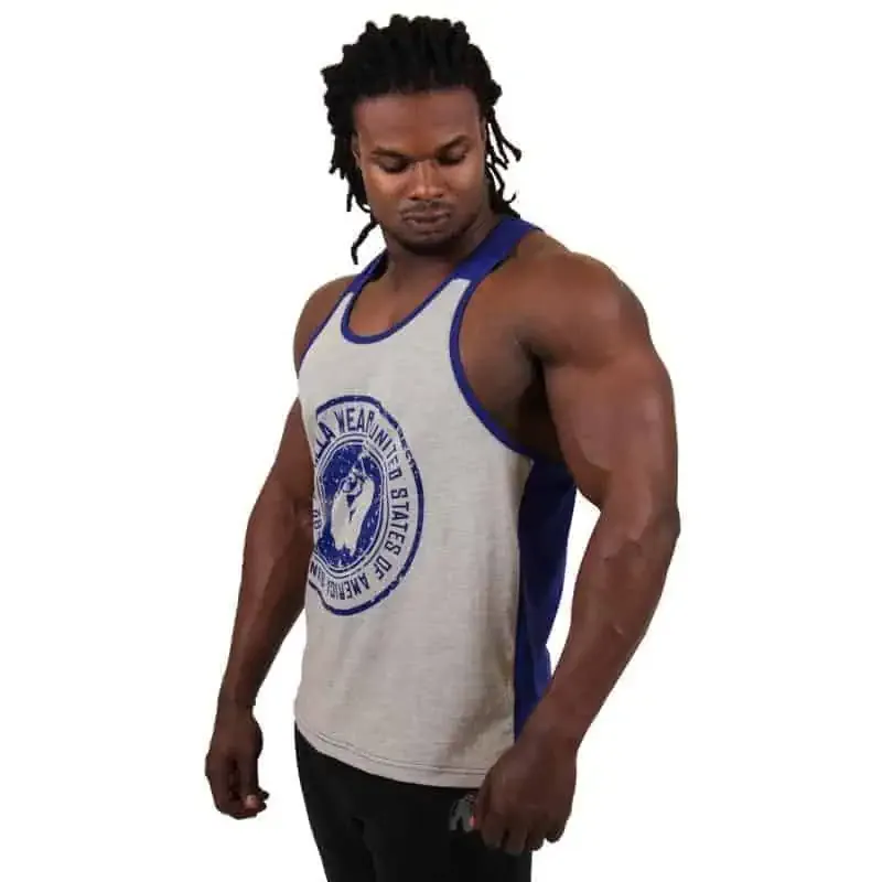 Roswell Tank Top - Grey/Navy Blue - Image 3